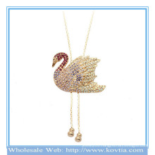 Wholesale 18k gold running swan shape sweater necklace 2014